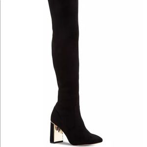 Over the knee black boots